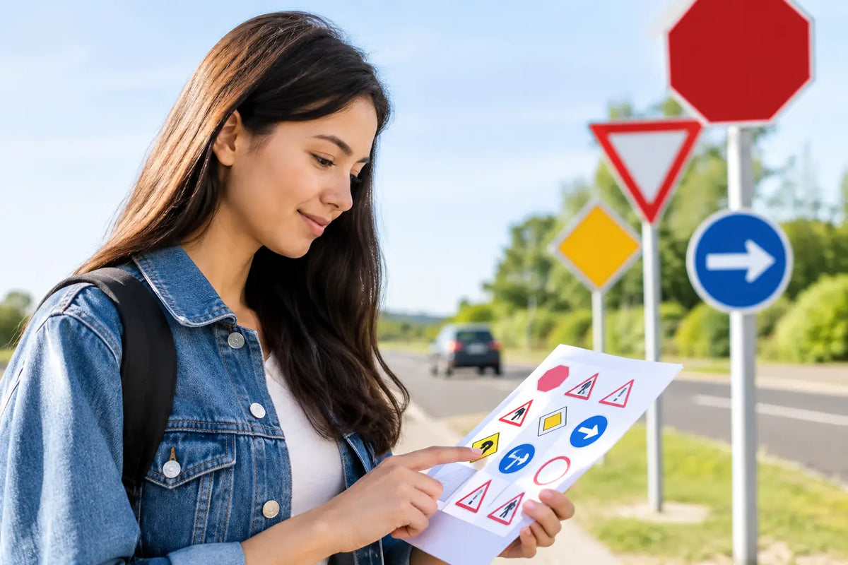 Road Sign Colors and Shapes Explained for Permit Tests
