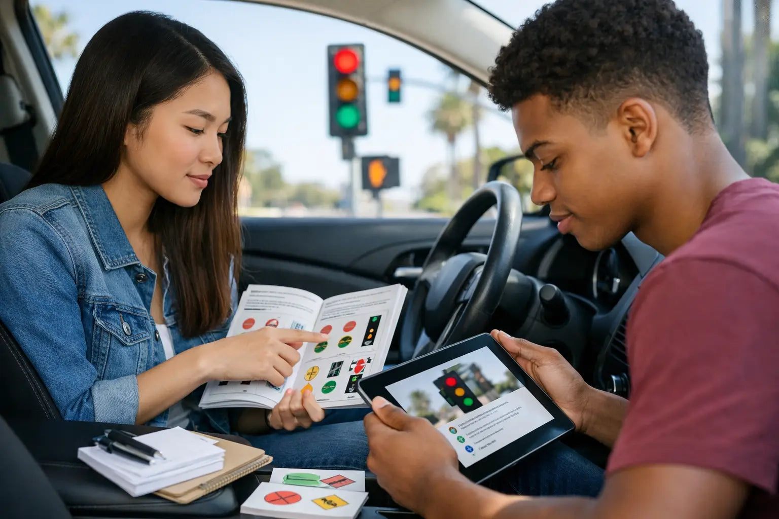 California Traffic Lights and Signals Explained for the DMV Permit Test