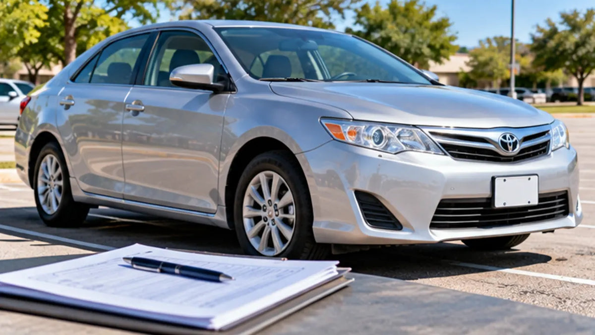 Sedan and vehicle readiness checklist before Texas driving skills test