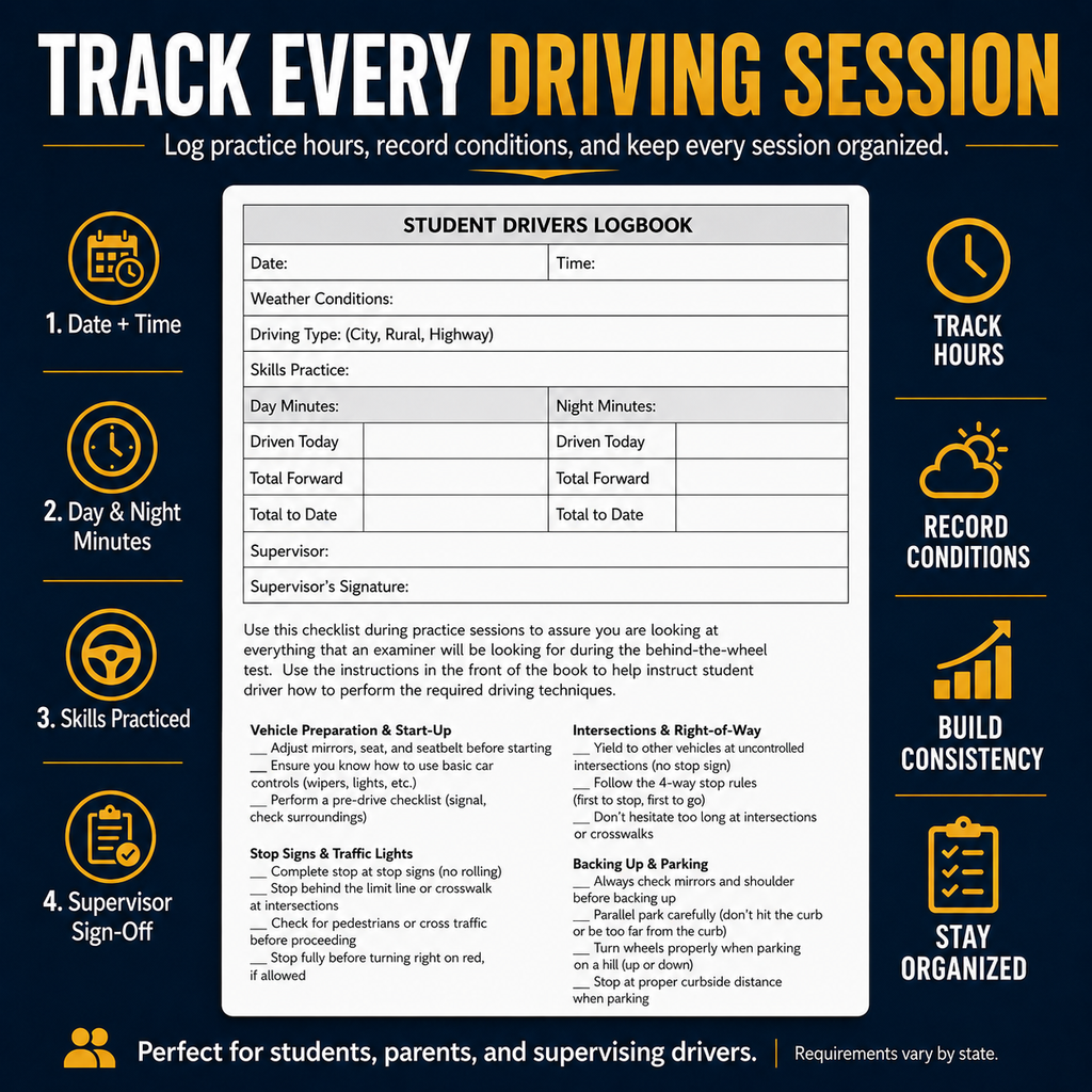 Student Driver Logbook + Digital Bonuses