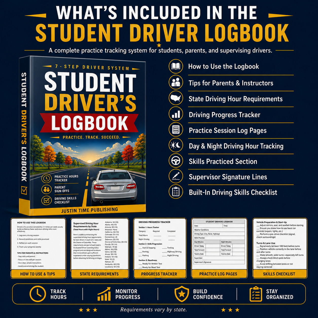 Student Driver Logbook + Digital Bonuses