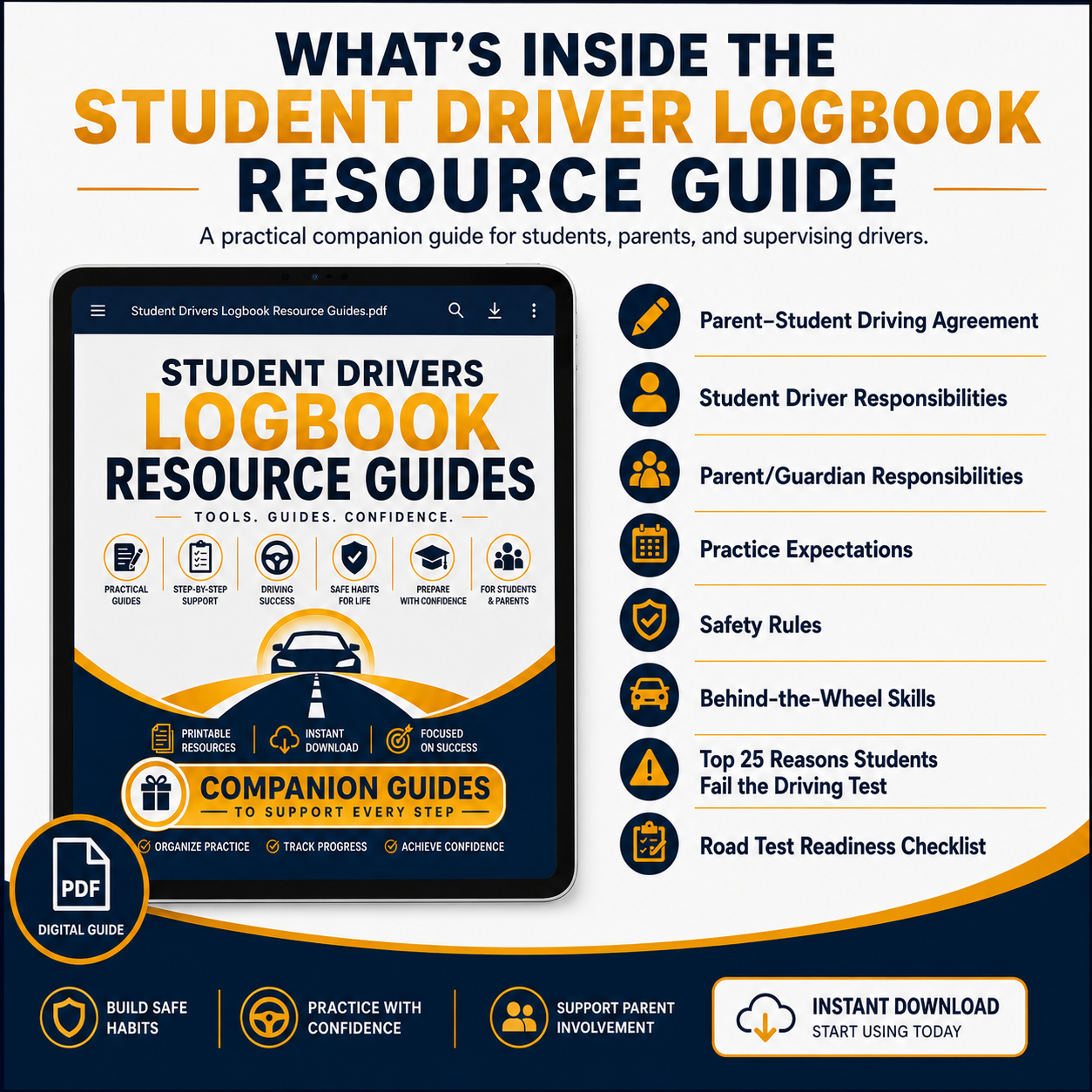 Student Driver Logbook + Digital Bonuses
