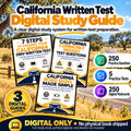 California Driver Written Test Digital Guide with three digital resource guides, 250 practice questions, five practice tests and 250 digital flashcards; digital only.