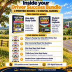 Ohio Driver Success Bundle contents: two printed books, five digital guides, 250 questions across five practice tests and 250 digital flashcards.